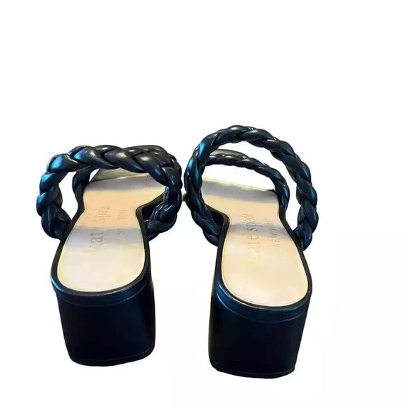 Kate Spade Womens Juniper Double Braided Strap Leather Sandal Black Size… - Picture 11 of 15
